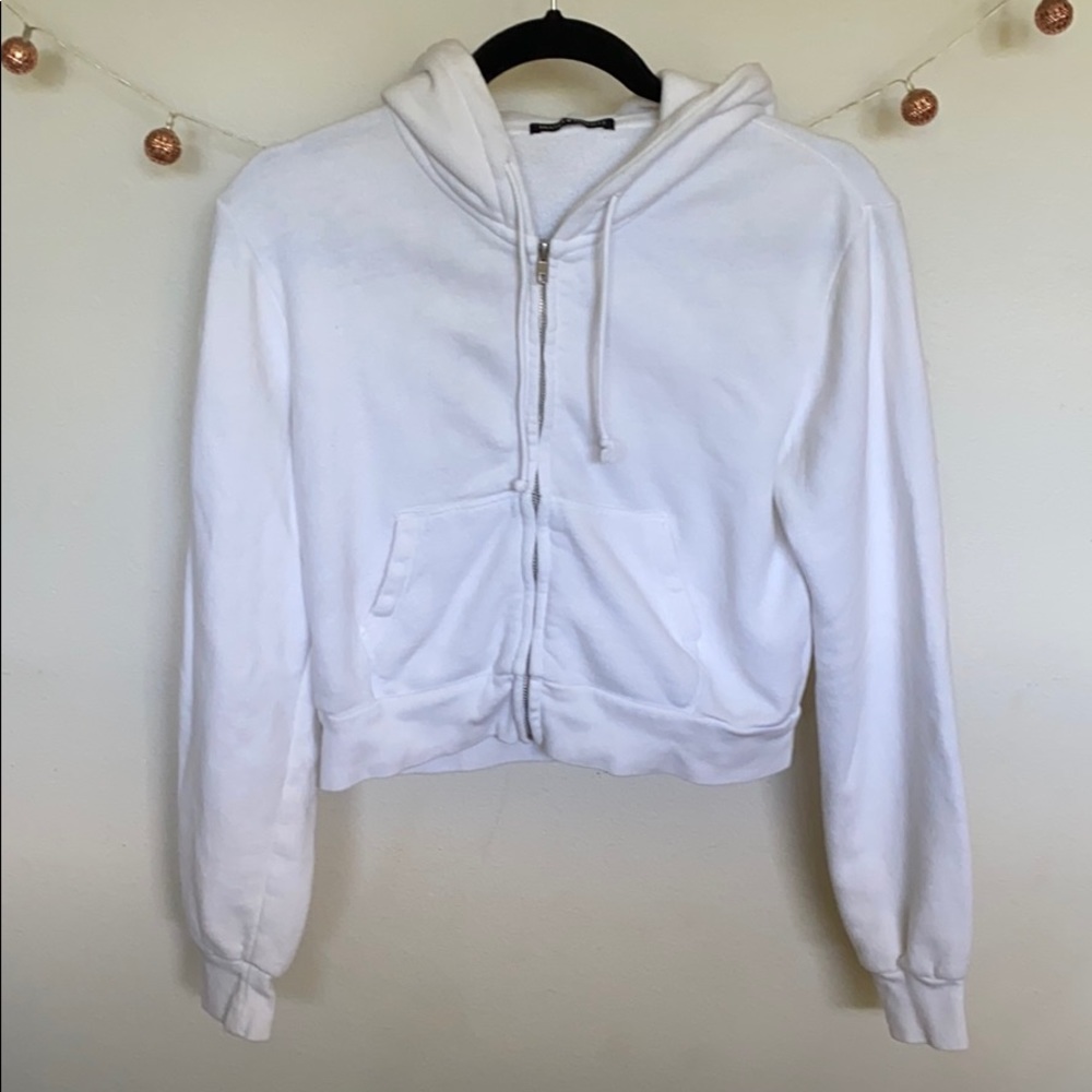 White cropped hoodie